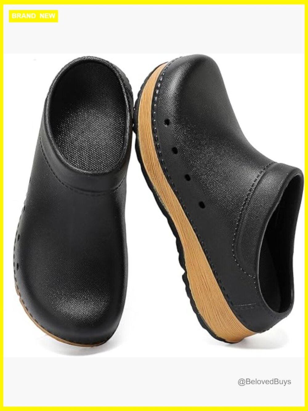 Lightweight Nursing Clogs w/ Arch Support, Non Slip, Closed Toe, Work Shoes